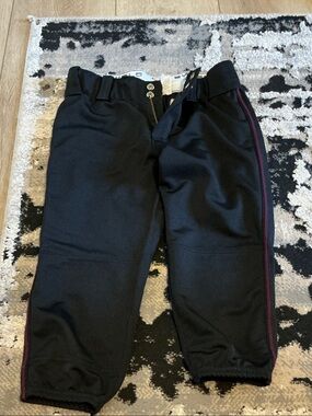 Kids Black Bottoms with Burgundy Stripe - Unbranded